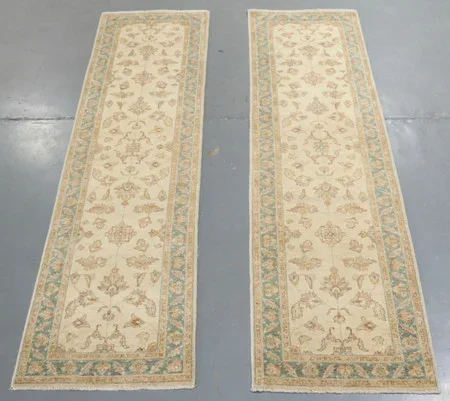 Matching Pair of Chobi Veggie Dye Runner (Ref 1) 292x77cm