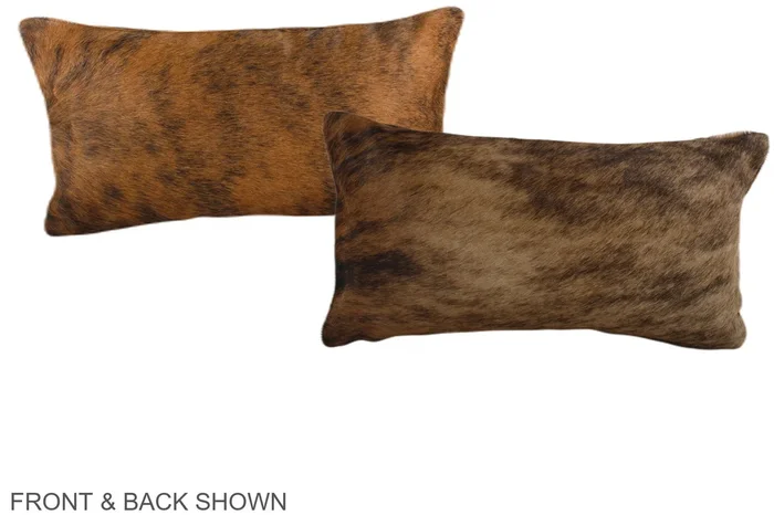 Medium Brindle 12″x22″ Brazilian Cowhide Pillow #A37894 by Hudson Hides