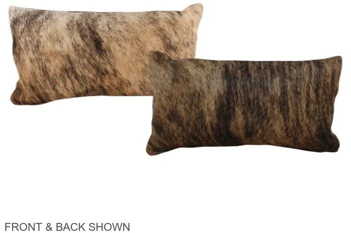 Medium Brindle 12″x22″ Brazilian Cowhide Pillow #A37898 by Hudson Hides