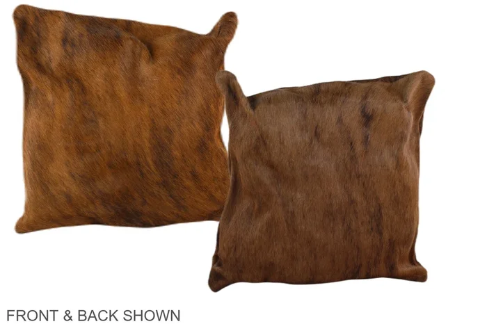Medium Brindle 16″x16″ Brazilian Cowhide Pillow #A35442 by Hudson Hides