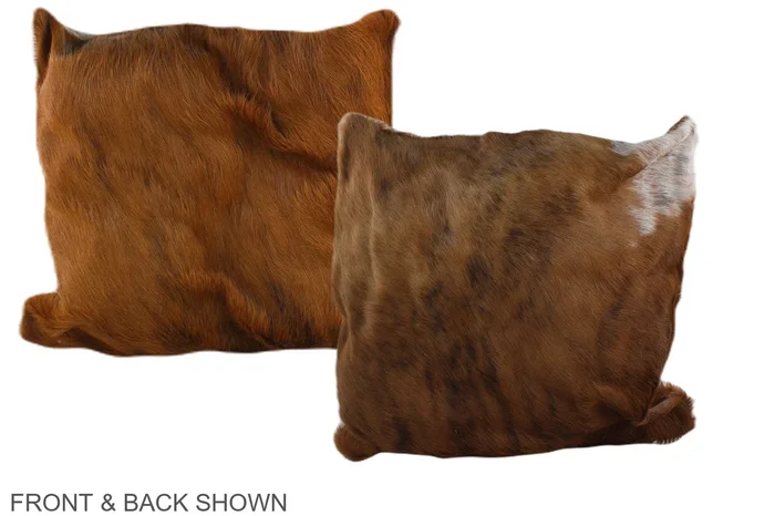 Medium Brindle 16″x16″ Brazilian Cowhide Pillow #A35491 by Hudson Hides