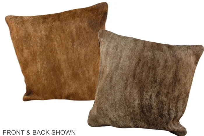 Medium Brindle 16″x16″ Brazilian Cowhide Pillow #A35516 by Hudson Hides