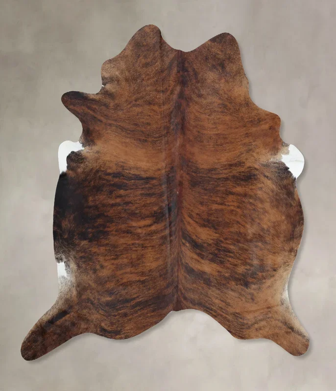 Medium Brindle X-Large Brazilian Cowhide Rug 6’9″H x 6’9″W #B8259 by Hudson Hides