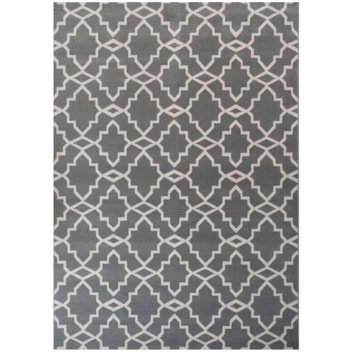 Modern Grey Trellis Living Room Rugs
