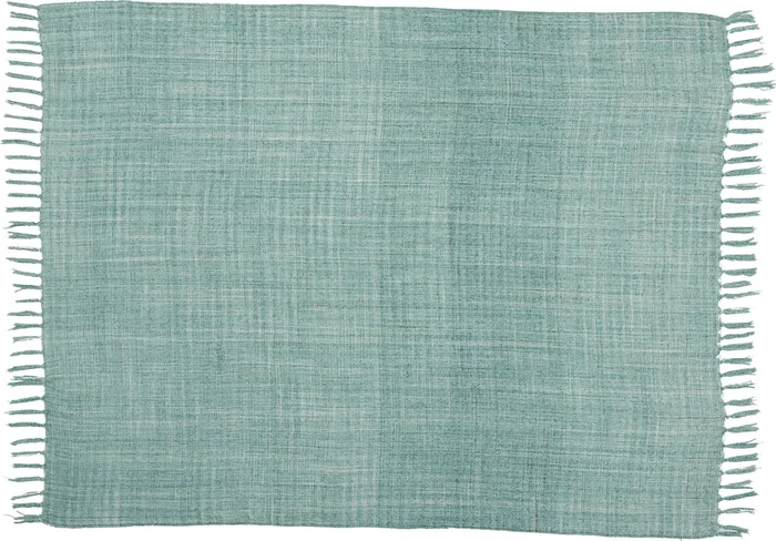 Nourison Outdoor Throws Woven Throw Aqua by Mina Victory