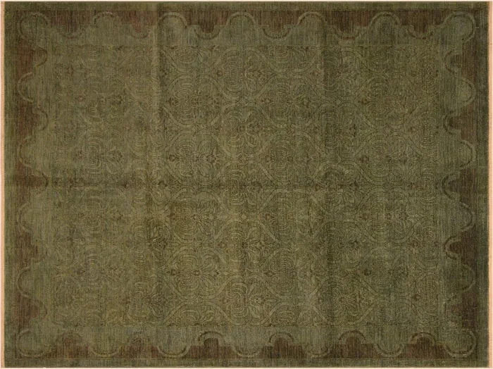 Over Dyed Luvenia Teal Green/Red Hand-Knotted Rug 7’8 x 9’10