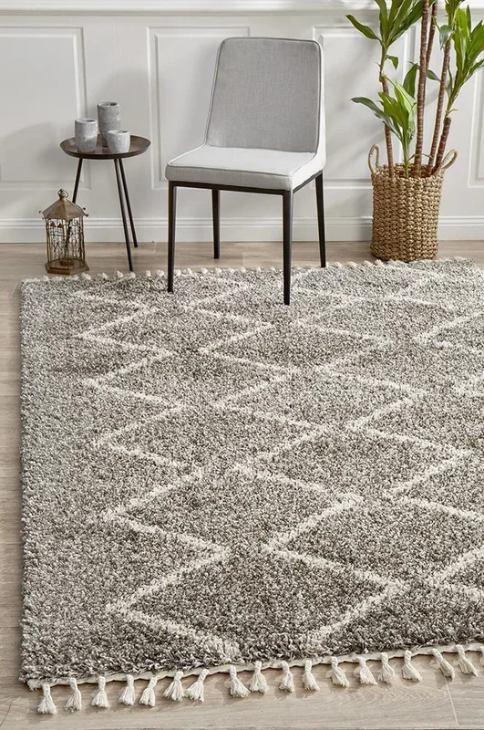Pandora Vector Stitches Grey Rug