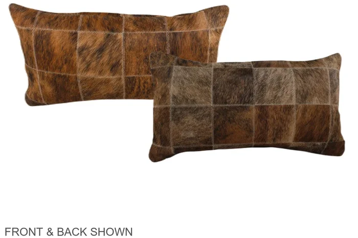 Patchwork 12″x22″ Brazilian Cowhide Pillow #A37762 by Hudson Hides