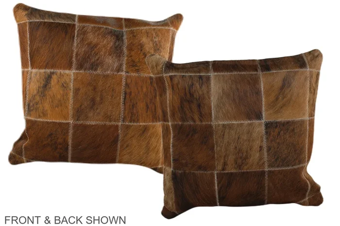 Patchwork 16″x16″ Brazilian Cowhide Pillow #A35963 by Hudson Hides