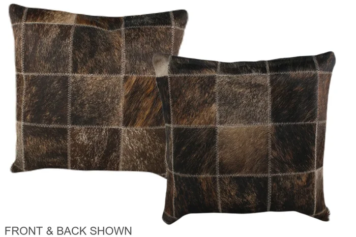 Patchwork 16″x16″ Brazilian Cowhide Pillow #A35973 by Hudson Hides