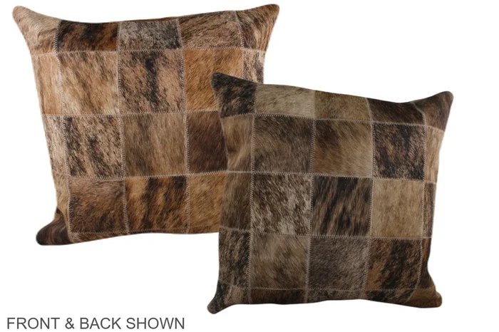 Patchwork 20″x20″ Brazilian Cowhide Pillow #A37375 by Hudson Hides