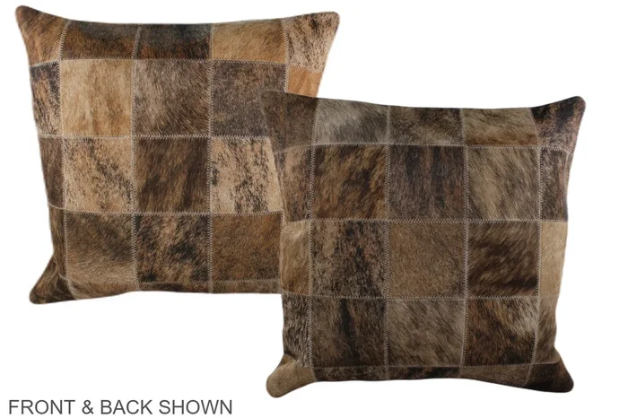 Patchwork 20″x20″ Brazilian Cowhide Pillow #A37396 by Hudson Hides
