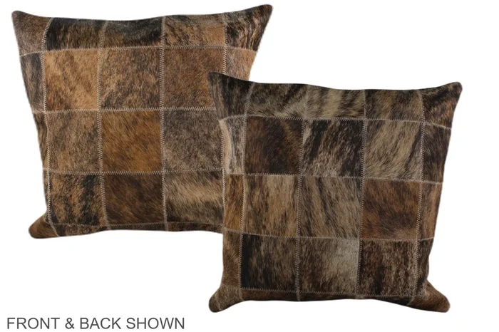 Patchwork 20″x20″ Brazilian Cowhide Pillow #A37416 by Hudson Hides