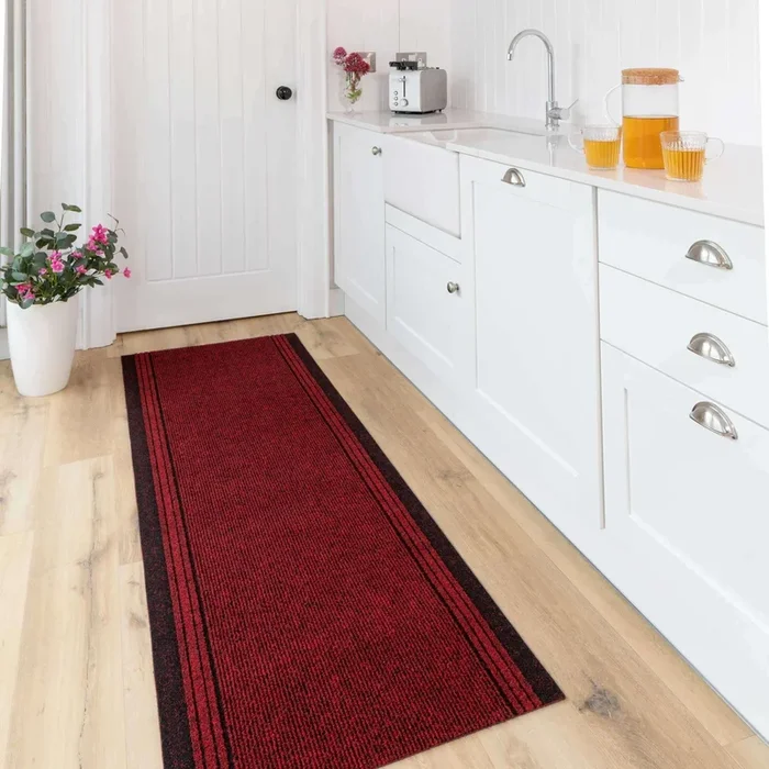 Red Hard Wearing Runner Rugs