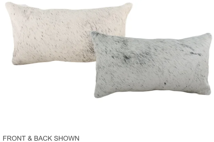 Salt and Pepper Black 12″x22″ Brazilian Cowhide Pillow #A38159 by Hudson Hides