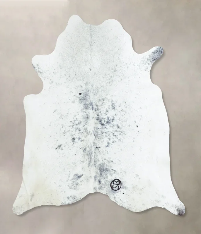Salt and Pepper Black X-Large Brazilian Cowhide Rug 7’0″H x 7’2″W #B9711 by Hudson Hides