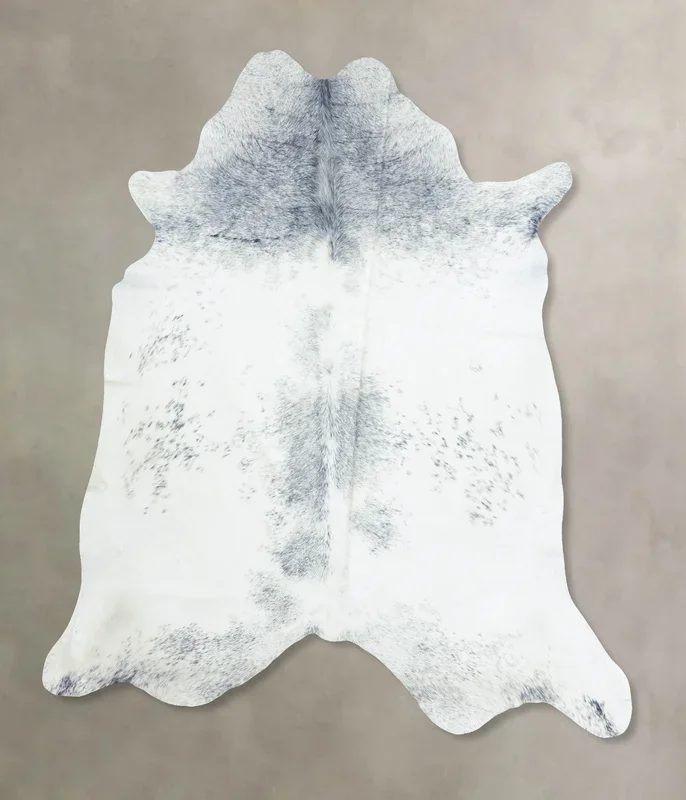 Salt and Pepper Black X-Large Brazilian Cowhide Rug 7’4″H x 6’9″W #B9538 by Hudson Hides