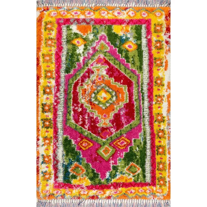 Shania Medallion Shaggy Area Rug