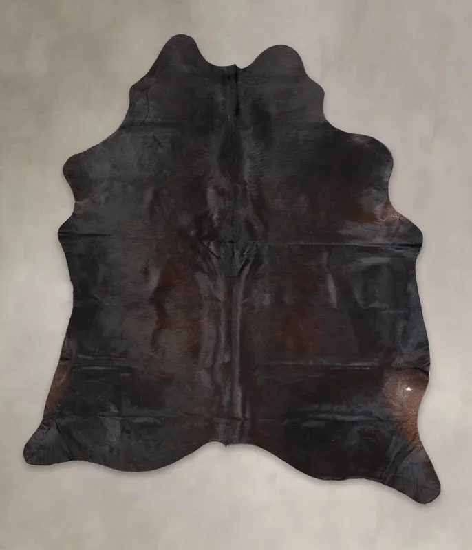 Solid Black X-Large Brazilian Cowhide Rug 6’10″H x 6’0″W #A22195 by Hudson Hides