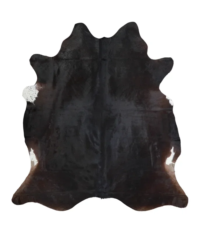Solid Black X-Large Brazilian Cowhide Rug 7’1″H x 6’7″W #A20577 by Hudson Hides