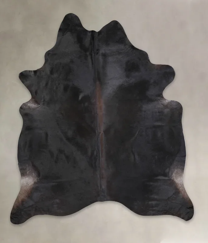 Solid Black X-Large Brazilian Cowhide Rug 7’5″H x 6’5″W #A24467 by Hudson Hides