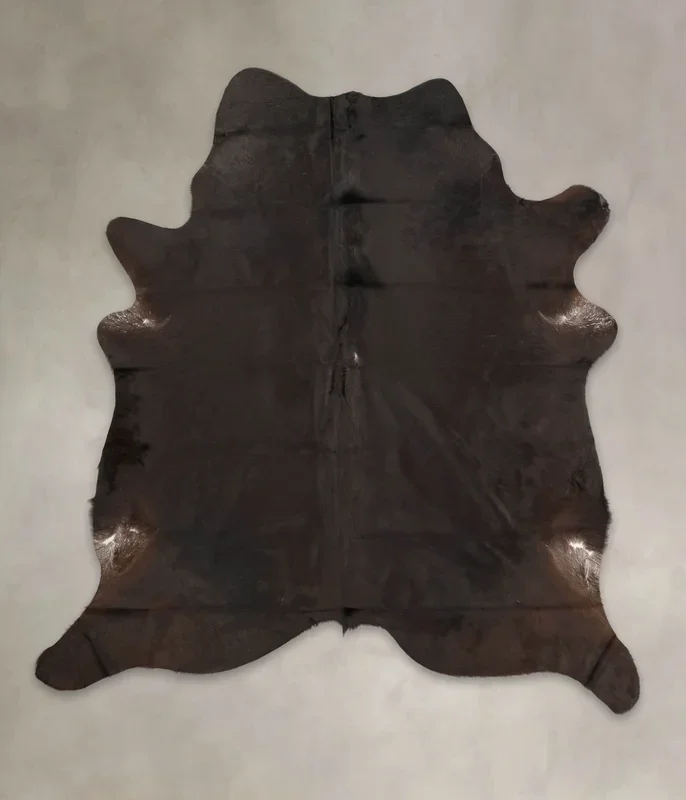 Solid Black XX-Large Brazilian Cowhide Rug 7’11″H x 7’3″W #B1368 by Hudson Hides