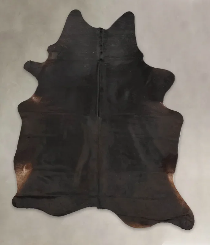 Solid Black XX-Large Brazilian Cowhide Rug 8’1″H x 6’7″W #B1548 by Hudson Hides