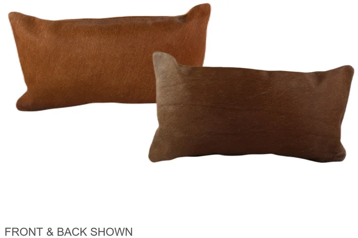 Solid Brown 12″x22″ Brazilian Cowhide Pillow #A38133 by Hudson Hides