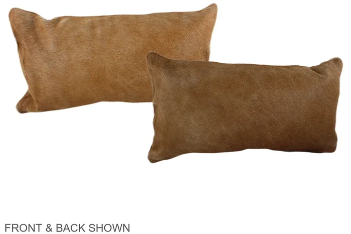 Solid Brown 12″x22″ Brazilian Cowhide Pillow #A38359 by Hudson Hides