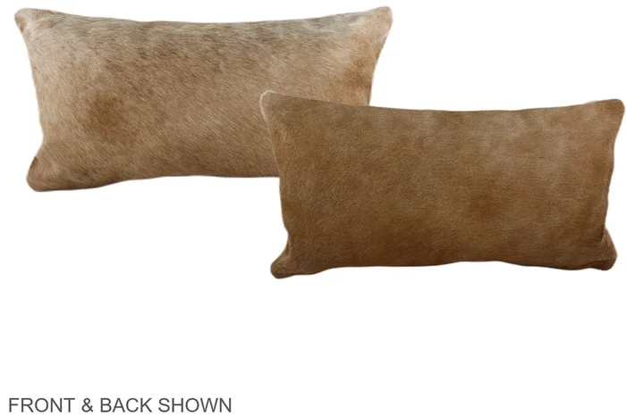 Solid Brown 12″x22″ Brazilian Cowhide Pillow #A38362 by Hudson Hides