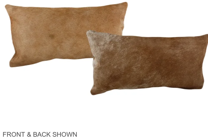 Solid Brown 12″x22″ Brazilian Cowhide Pillow #A38406 by Hudson Hides