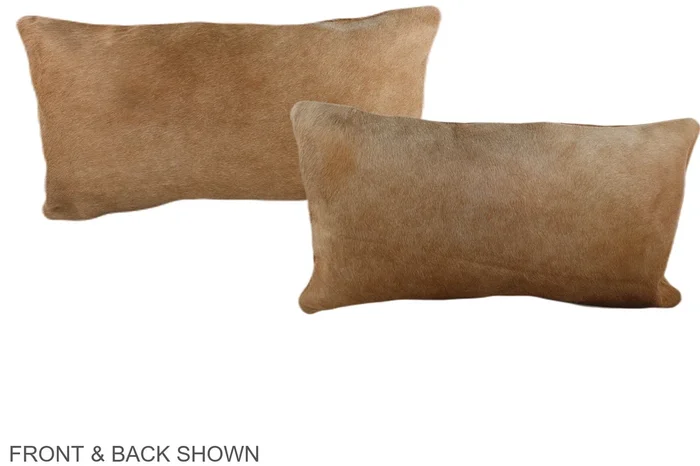 Solid Brown 12″x22″ Brazilian Cowhide Pillow #A38573 by Hudson Hides