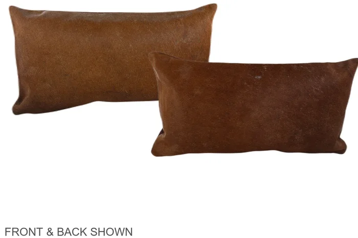 Solid Brown 12″x22″ Brazilian Cowhide Pillow #A38588 by Hudson Hides