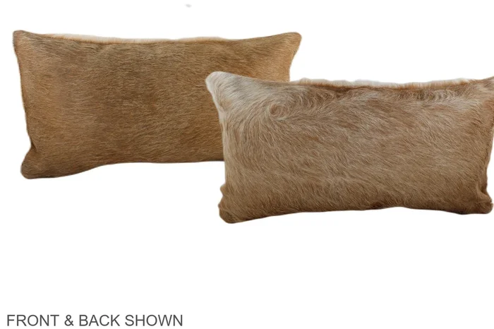 Solid Brown 12″x22″ Brazilian Cowhide Pillow #A38672 by Hudson Hides