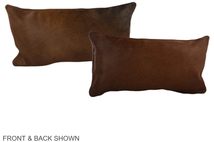 Solid Brown 12″x22″ Brazilian Cowhide Pillow #A38695 by Hudson Hides