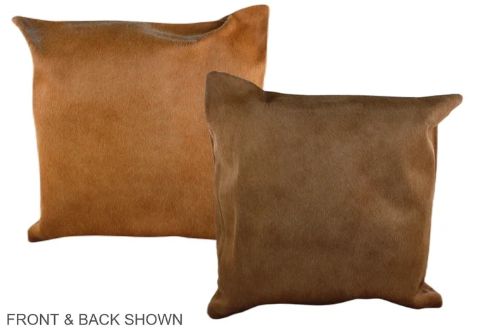 Solid Brown 20″x20″ Brazilian Cowhide Pillow #A37018 by Hudson Hides