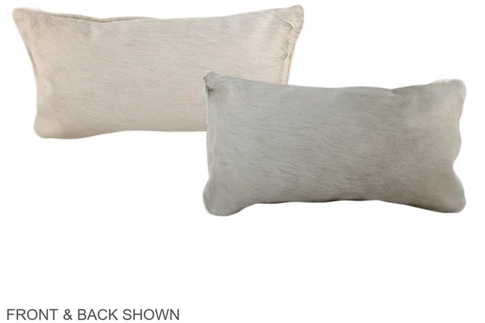 Solid White 12″x22″ Brazilian Cowhide Pillow #A37997 by Hudson Hides