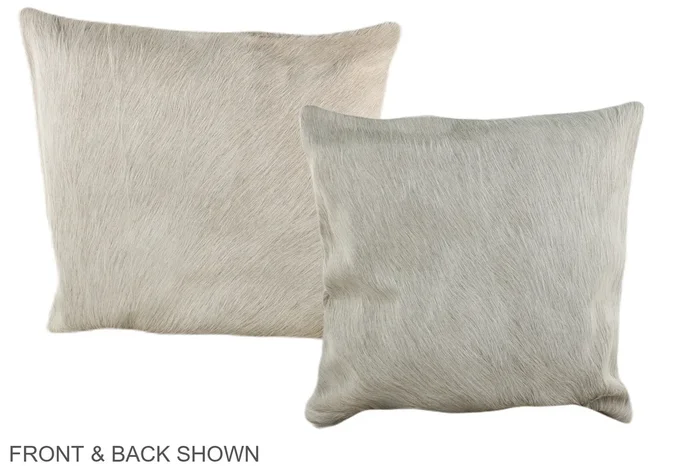 Solid White 16″x16″ Brazilian Cowhide Pillow #A35902 by Hudson Hides