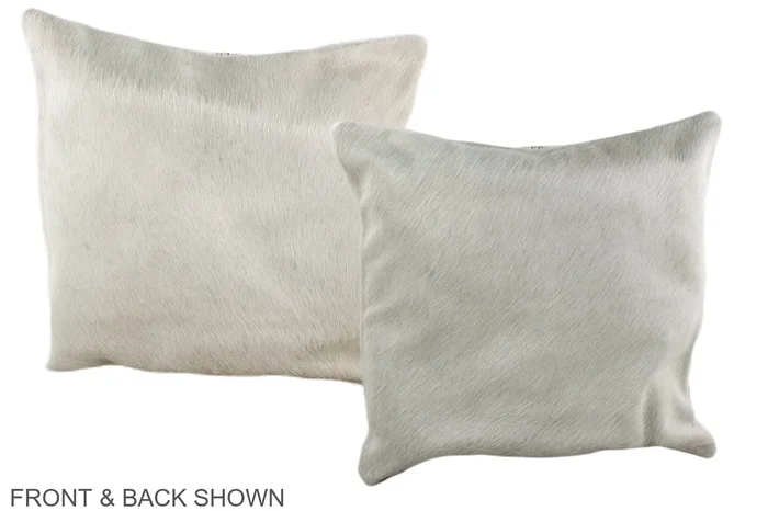 Solid White 16″x16″ Brazilian Cowhide Pillow #A35911 by Hudson Hides
