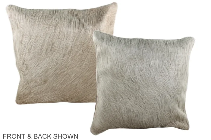 Solid White 16″x16″ Brazilian Cowhide Pillow #A35931 by Hudson Hides