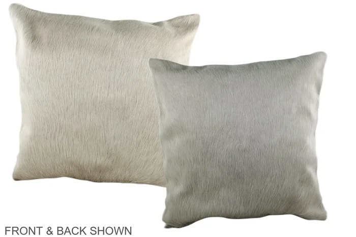 Solid White 20″x20″ Brazilian Cowhide Pillow #A36582 by Hudson Hides