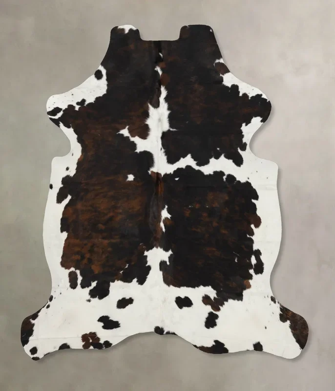 Tricolor X-Large European Cowhide Rug 6’10″H x 6’0″W #B12034 by Hudson Hides