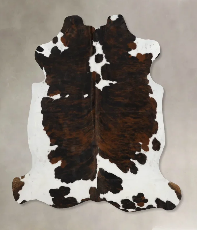 Tricolor X-Large European Cowhide Rug 6’10″H x 6’3″W #B12027 by Hudson Hides