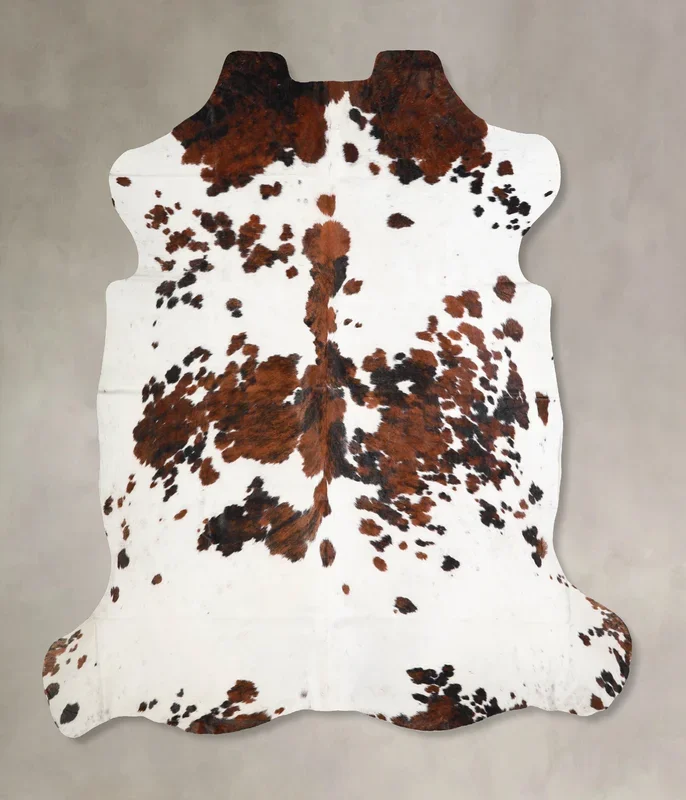 Tricolor X-Large European Cowhide Rug 6’11″H x 7’1″W #A40211 by Hudson Hides