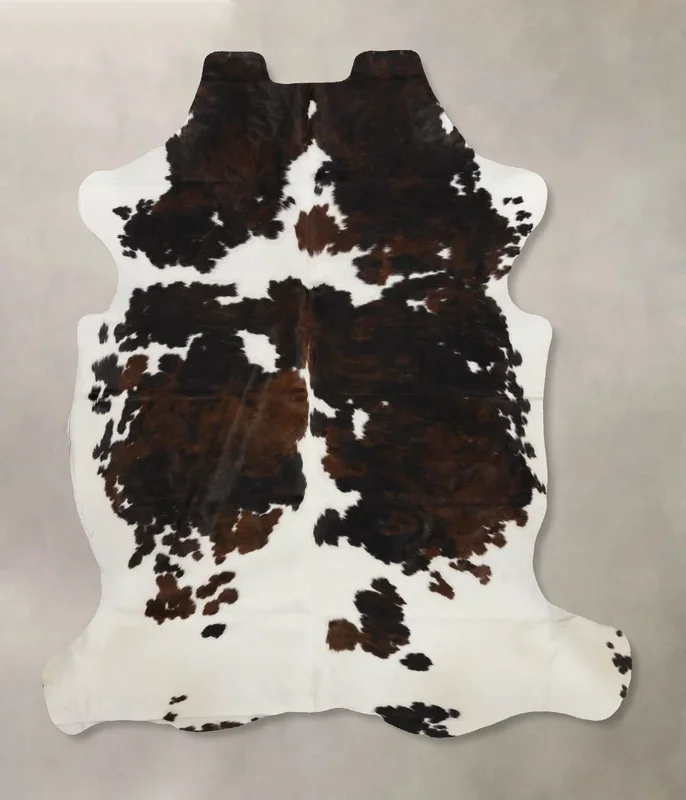 Tricolor X-Large European Cowhide Rug 7’1″H x 6’3″W #B11931 by Hudson Hides