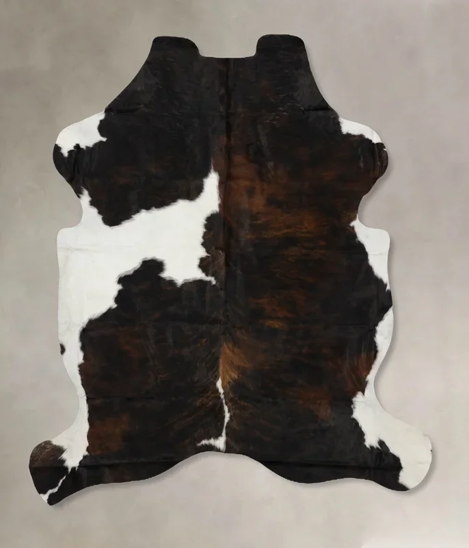 Tricolor X-Large European Cowhide Rug 7’1″H x 6’4″W #B12042 by Hudson Hides