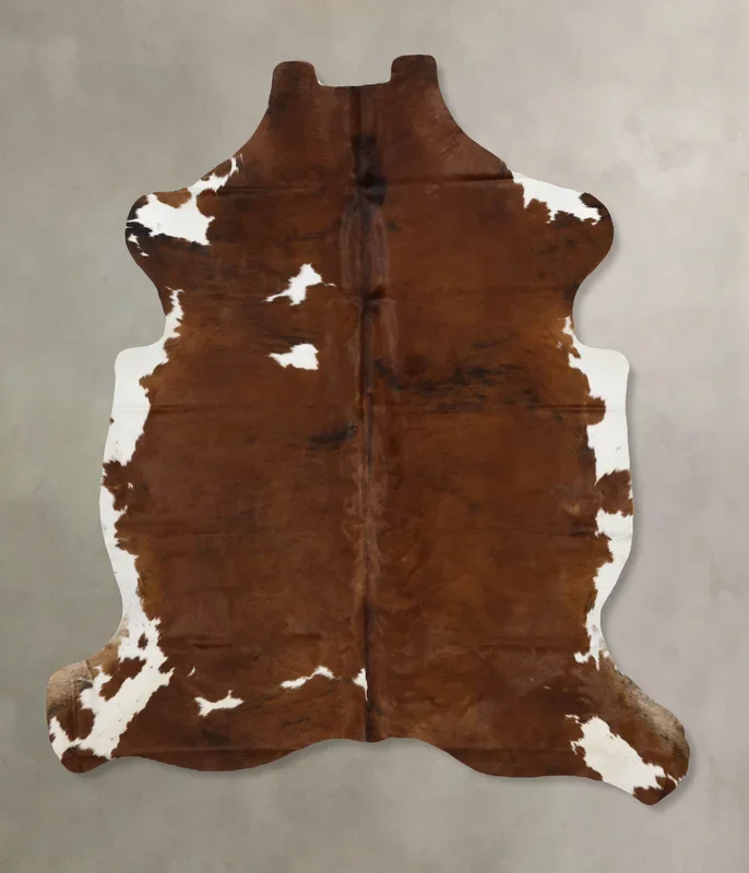 Tricolor X-Large European Cowhide Rug 7’2″H x 6’0″W #B11813 by Hudson Hides