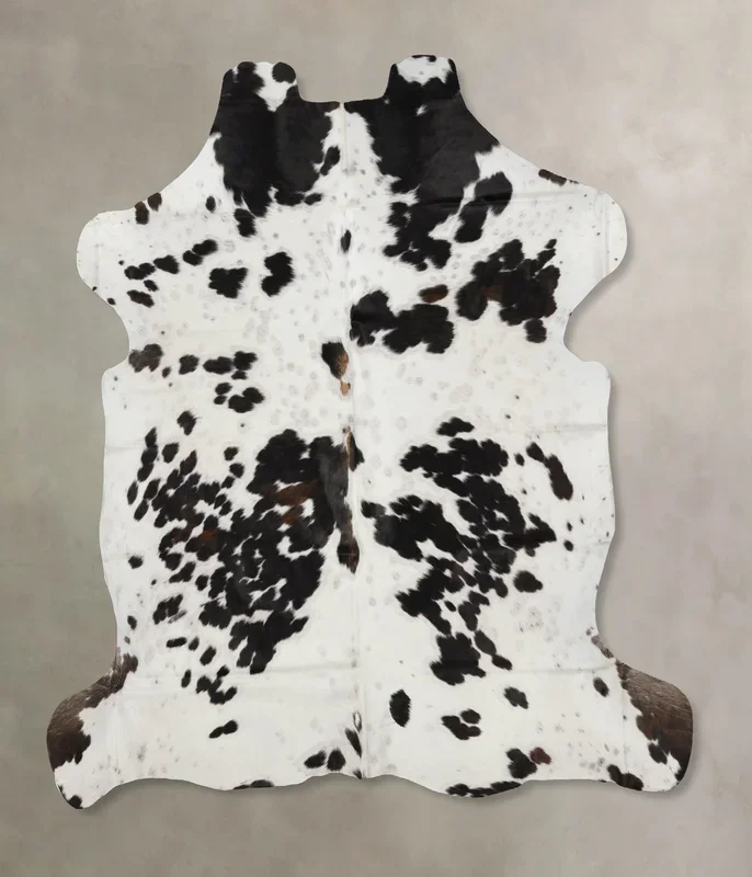 Tricolor X-Large European Cowhide Rug 7’2″H x 6’11″W #B11992 by Hudson Hides
