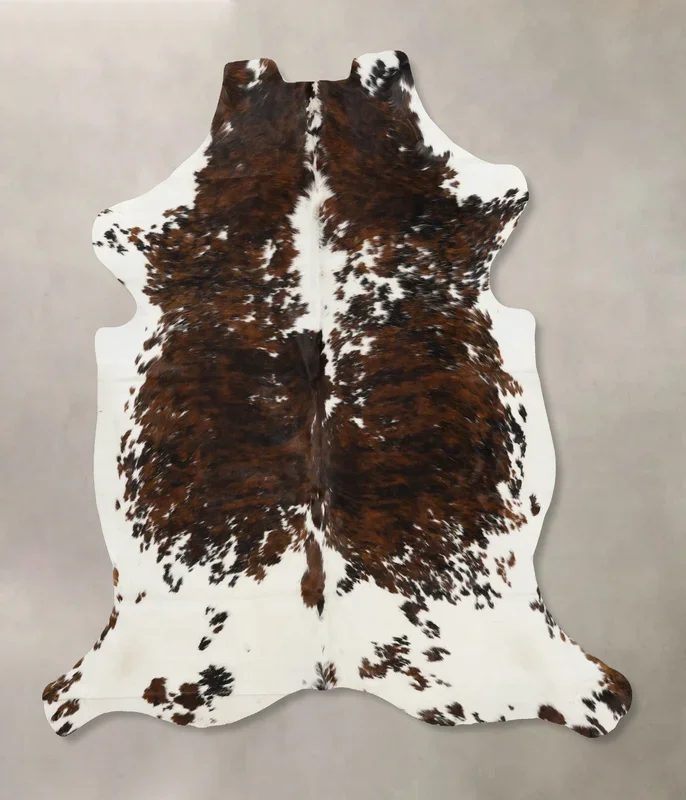Tricolor X-Large European Cowhide Rug 7’2″H x 6’6″W #B11857 by Hudson Hides