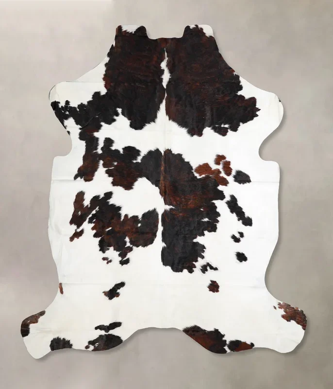 Tricolor X-Large European Cowhide Rug 7’2″H x 6’8″W #A40157 by Hudson Hides